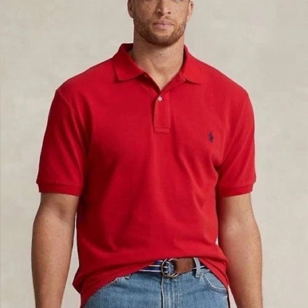 NWT Ralph Lauren Bold Red Classic Fit Polo Shirt Size Large